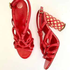 Tory Burch Checkered Block Heels